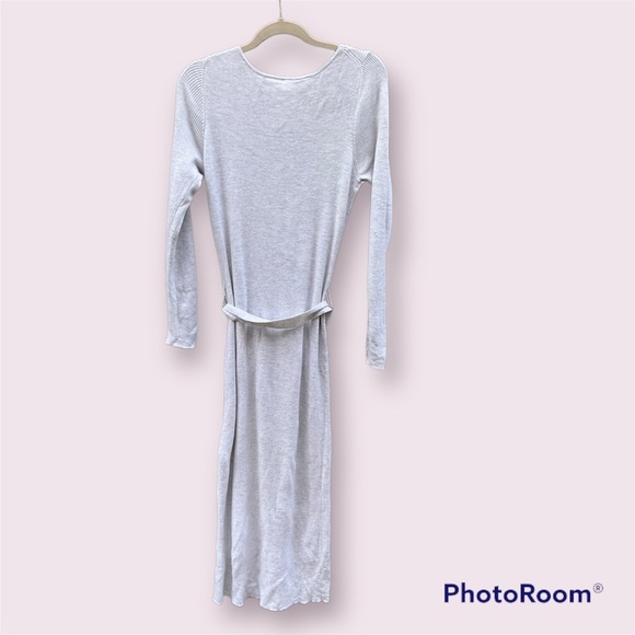 Babaton Aritzia Grey Henley Merino Wool Blend Sweater Dress XL - Picture 5 of 9